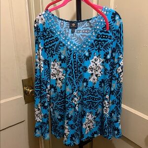 JM Collection Floral Long Sleeve Top